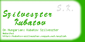 szilveszter kubatov business card